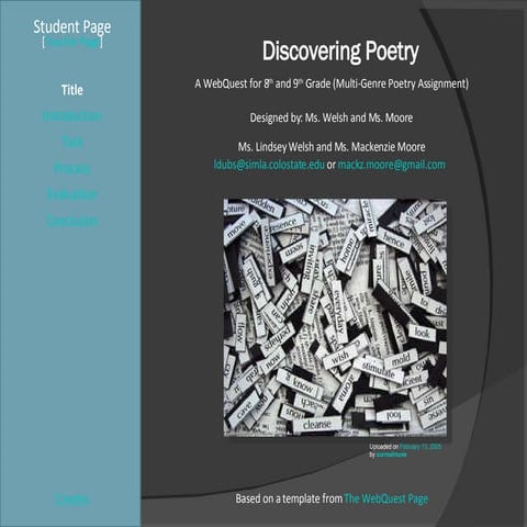 Multigenre Poetry Webquest Assignment