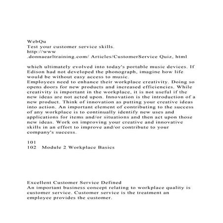 WebQuTest your customer service skills.httpwww.donnae.docx