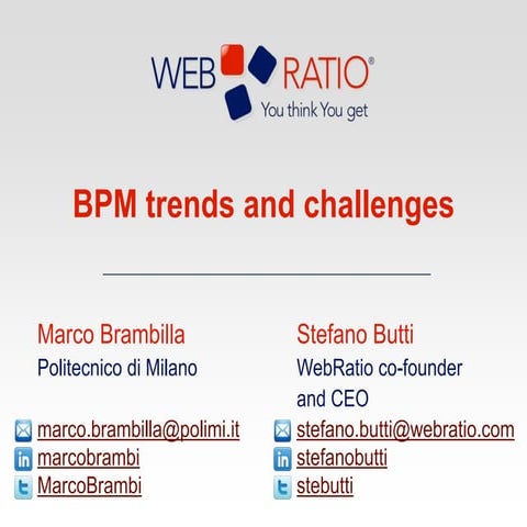 BPM trends and challenges - the MDD approach