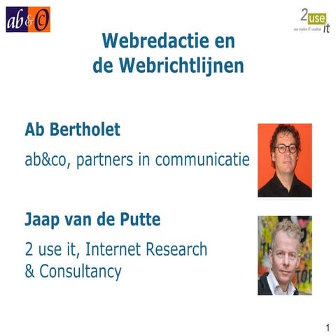 Webredactie Webrichtlijnen Deel1