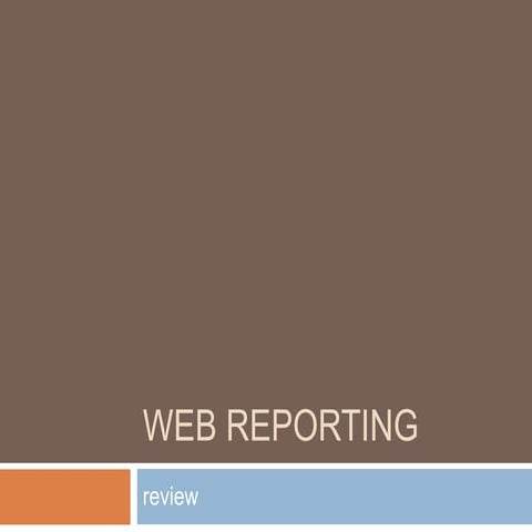 Web reporting review