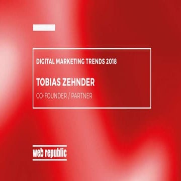 Thought Leaders @ Webrepublic: Innovation Outlook by Tobias Zehnder – Co-Founder / Partner