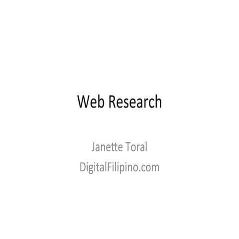 Web Research - Virtual Assistance 101