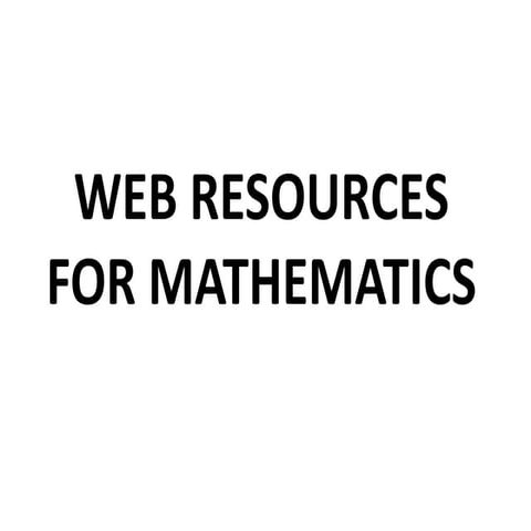 Web resources for mathematics