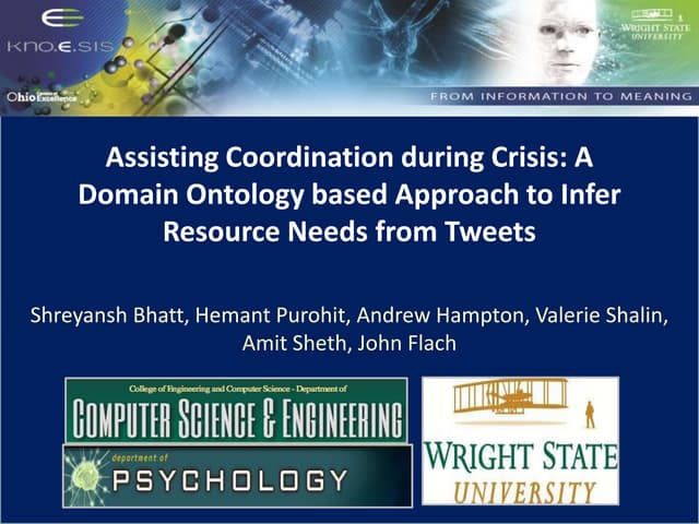 ACM Web-Science 2014: Assisting Crisis Coordination Using Social Media