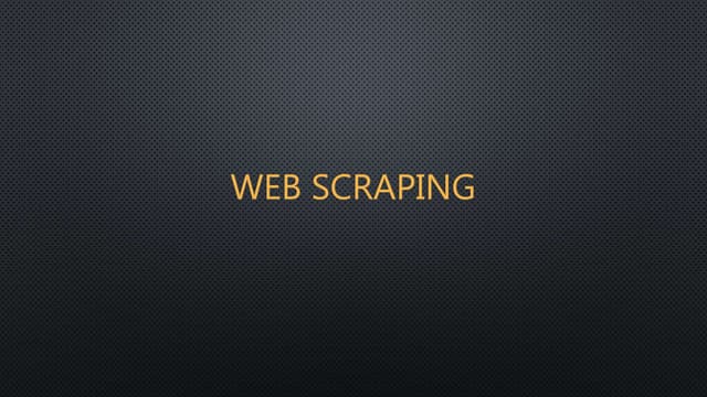 Web Scraping