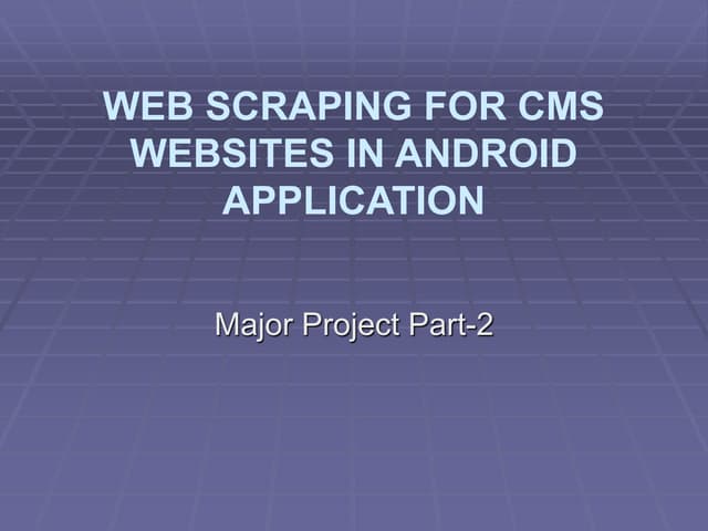 Web scraping for cms websites in Android Application