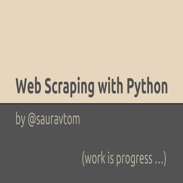 Web Scraping Basics