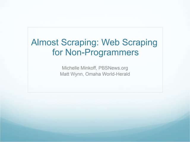Almost Scraping: Web Scraping without Programming