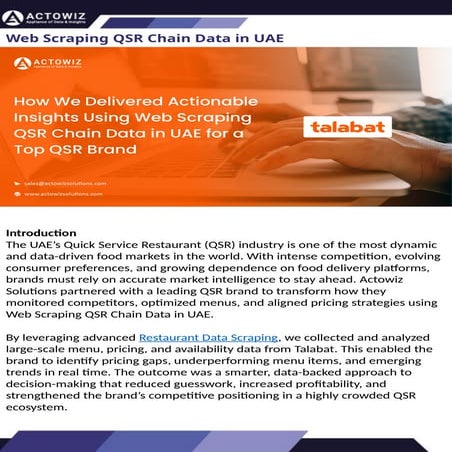 Web Scraping QSR Chain Data in UAE Actowiz Solutions | PPTX