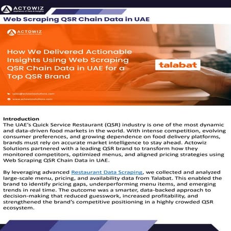 Web Scraping QSR Chain Data in UAE Actowiz Solutions | PDF