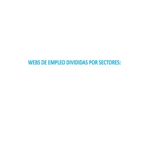 Webs de empleo divididas por sectores
