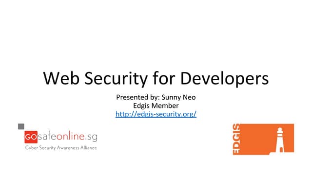 Web security for developers