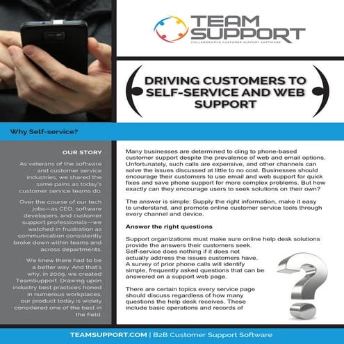 Driving Customers to Customer Self-service