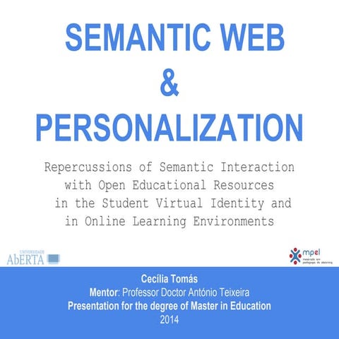 SEMANTIC WEB and PERSONALIZATION