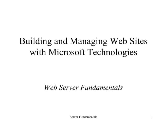 Web Fendamentals