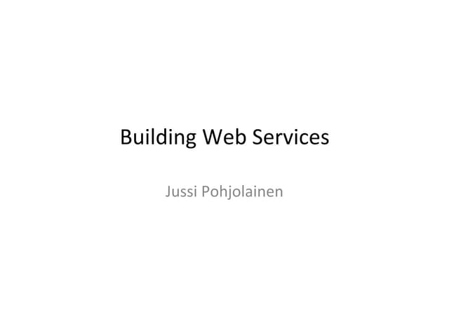 Building Web Services