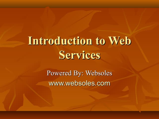 Web services Tutorial /Websoles Strategic Digital Solutions