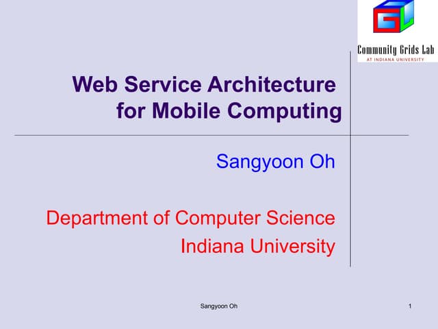Web services and mobile architecture