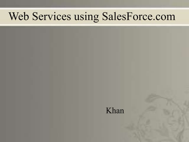 Webservices using salesforce