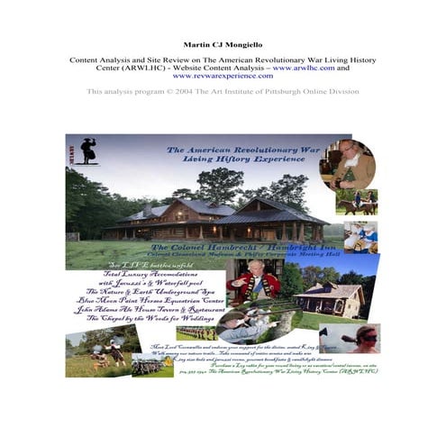 Website Content Analysis and Feasability Study for the ARWLHC