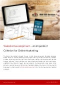 Website Development - an Important Criterion for Online Marketing
