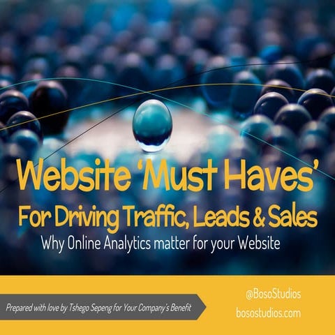 Your website must-haves for leads, sales and traffic via @tshegofatsoZA