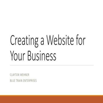 Creating a Website For Your Business | PPT