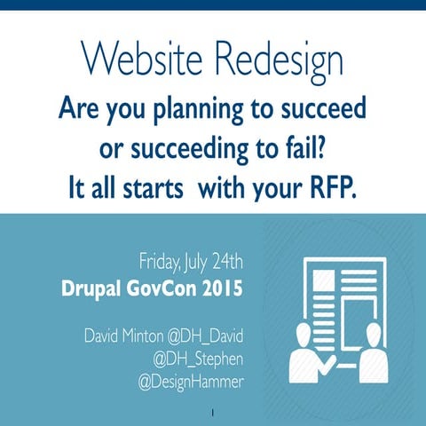 Website Redesign in Drupal: are you planning to succeed or succeeding to fail...