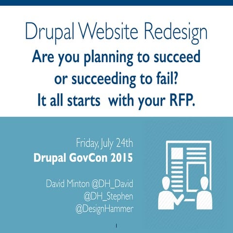Website Redesign in Drupal: are you planning to succeed or succeeding to fail...