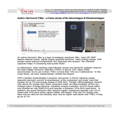 Active Harmonic Filter vs Passive | Installation Catalogue | DOCX