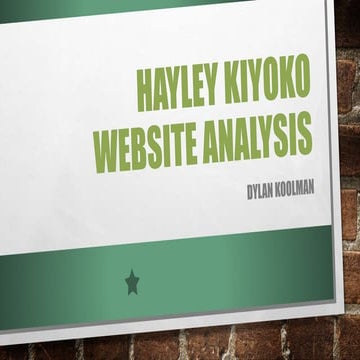 Website Analysis - Hayley Kiyoko