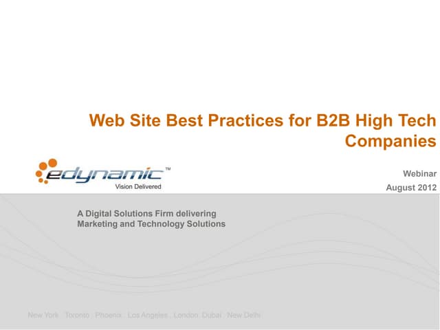 Next Generation B2B High Tech Websites