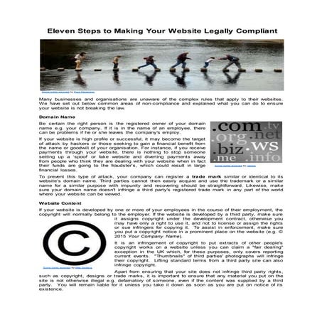 Eleven Steps To Making Your Website Legally Compliant
