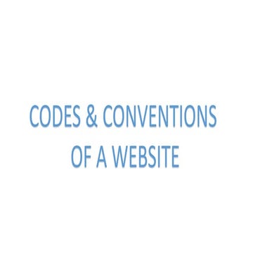 Website Conventions