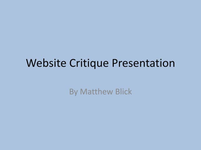 Websitecritique