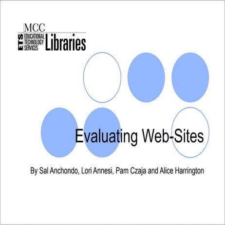 Website Evaluation Tutorial