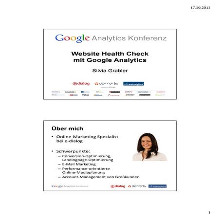 Google Analytics Konferenz 2013: Silvia Grabler, e-dialog: Website Health Check mit Google Analytics
