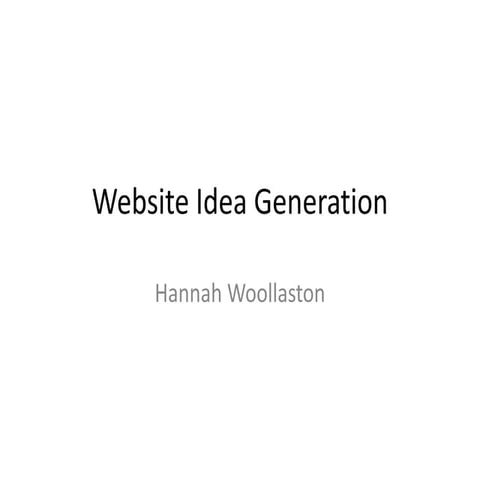 Website Idea Generation