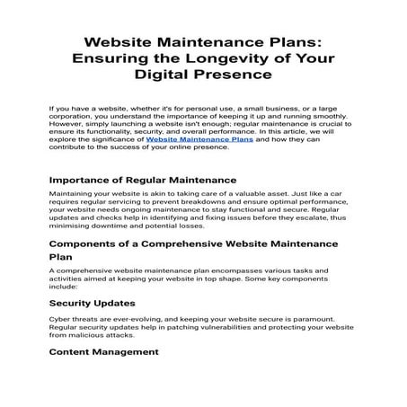 Website Maintenance Plans_ Ensuring the Longevity of Your Digital Presence.pdf