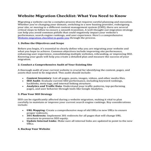 Website Migration Checklist: Things you need to know.pdf