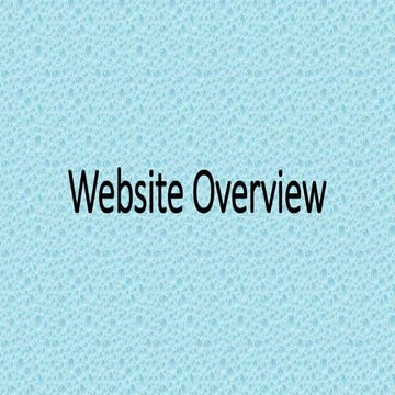 Website overview