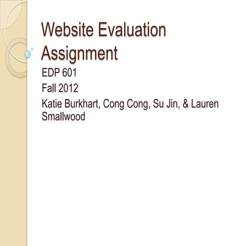 Website presentation