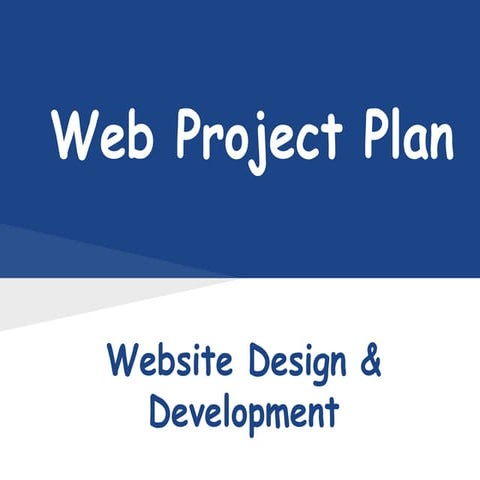 Web Project Plan for Design and Development