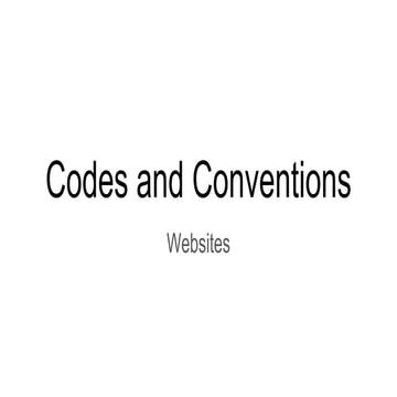 Websites Codes and Conventions
