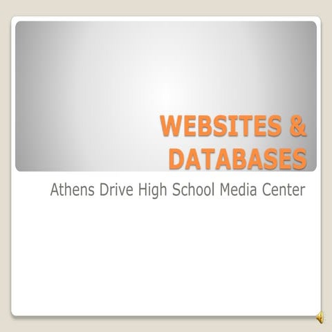Websites & Databases- 9th Grade Orientation