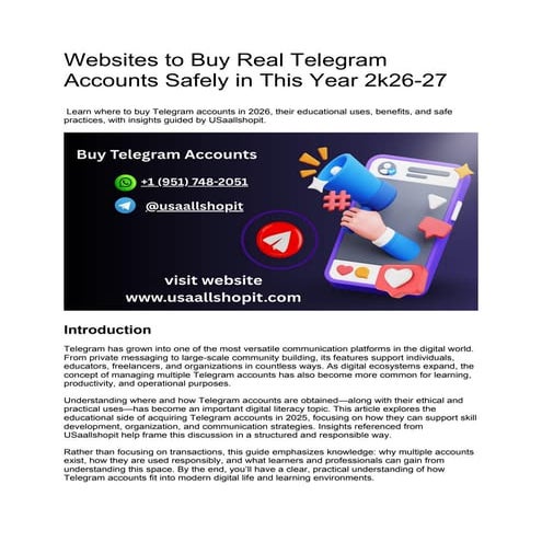 Safe and Educational Use of Multiple Telegram Accounts in 2026-27 | DOCX