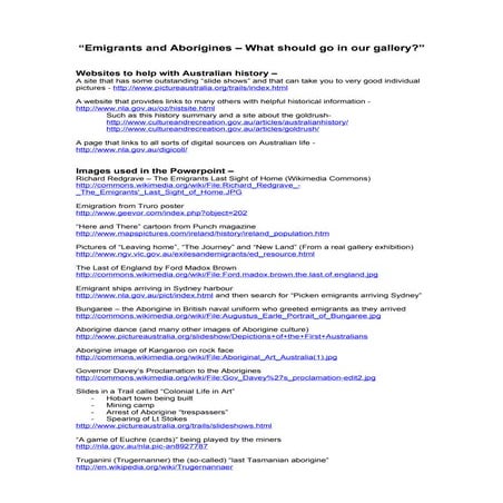 Websites to help with Australian History