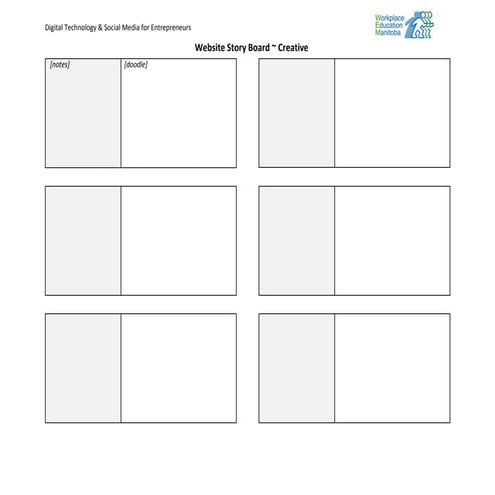 Website story board   creative