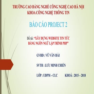 Báo cáo bài tập lớn Website tin tức bằng PHP